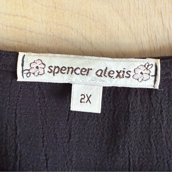 Spencer Alexis Top 2X Floral Kimono Jacket Black|Lace|Velvet Burnout|Artsy - Picture 2 of 14